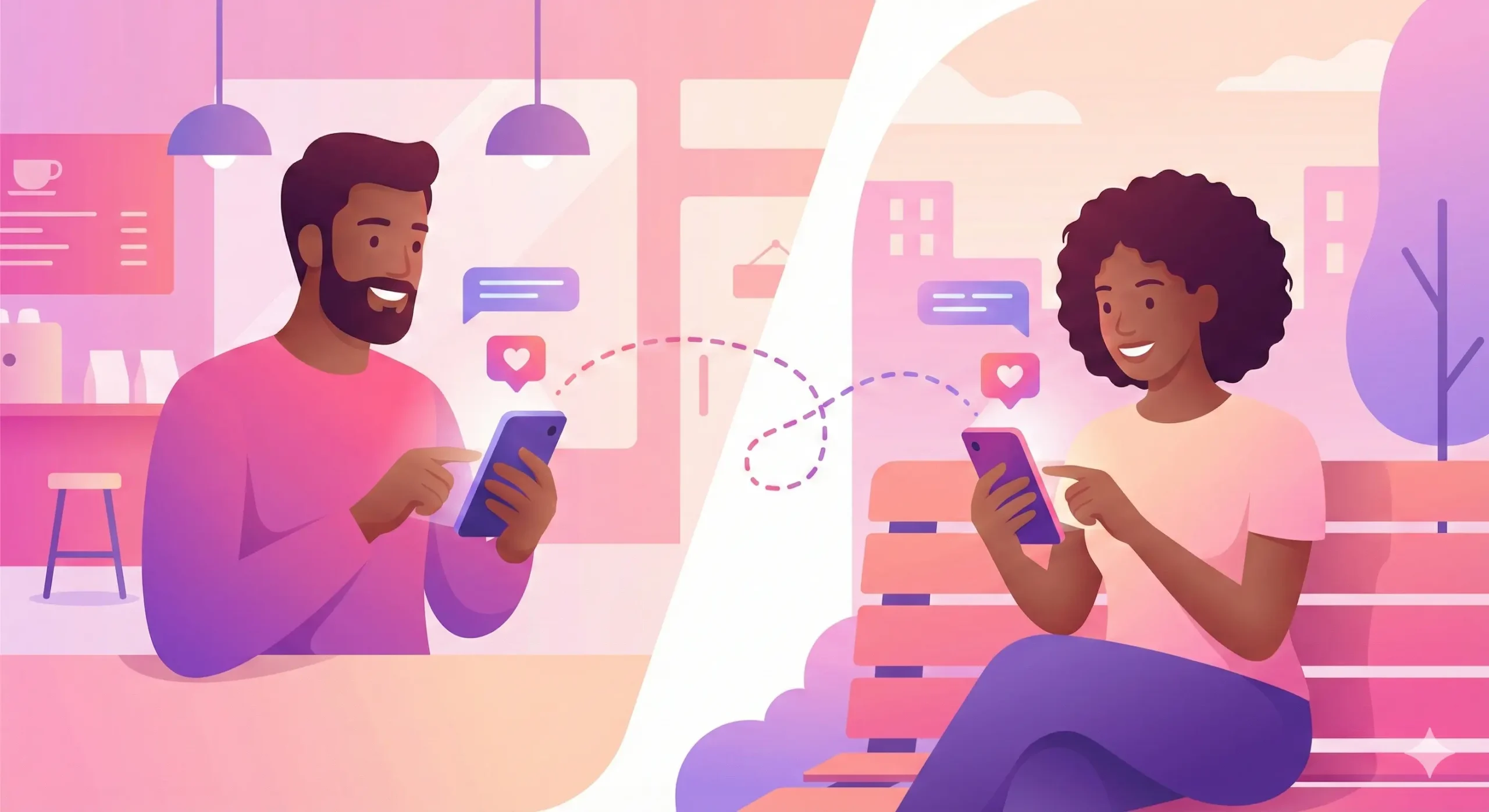 Casual dating app illustration